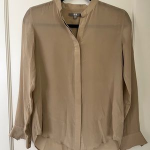 100% Silk Uniqlo Beige Blouse